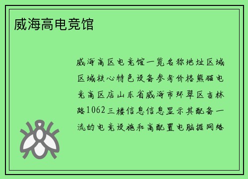 威海高电竞馆